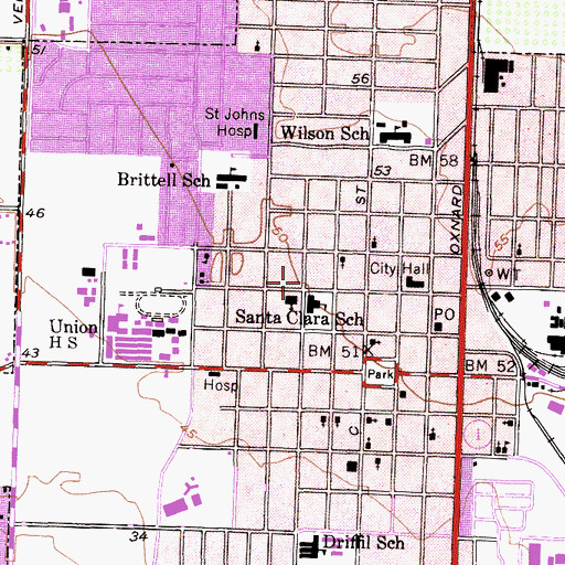 Topographic Map of Saint Josephs Institute (historical), CA
