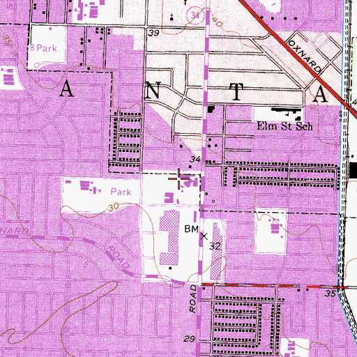 Topographic Map of Santa Clara High School, CA