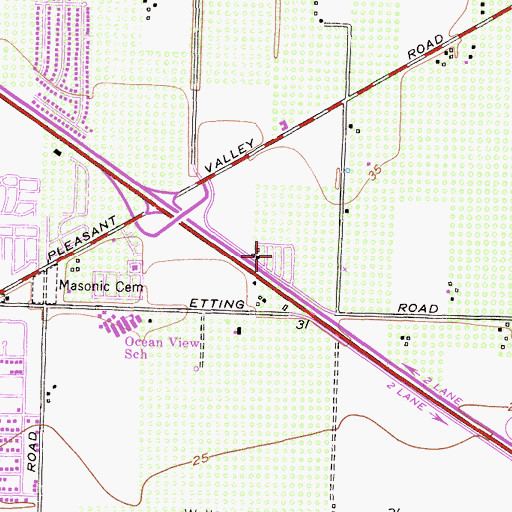 Topographic Map of The Colony Mobile Home Park, CA