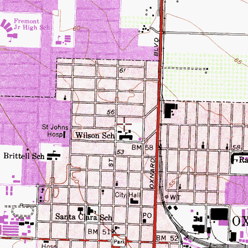 Topographic Map of Wilson Park, CA
