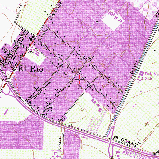 Topographic Map of Bethany Chapel of El Rio, CA
