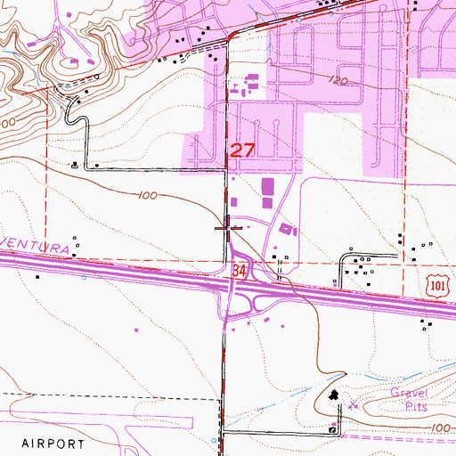 Topographic Map of Carmarillo Chamber of Commerce, CA