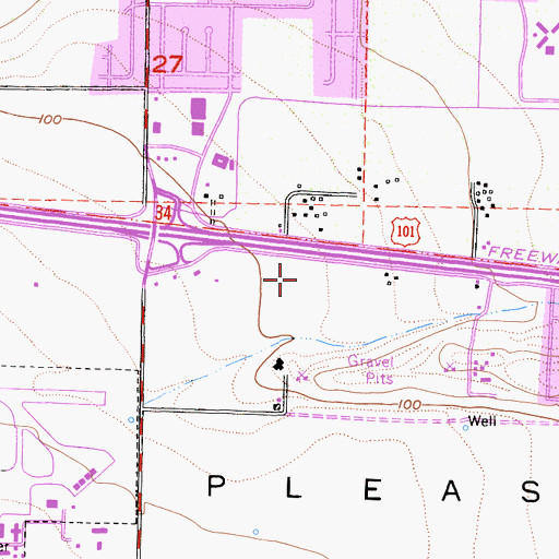 Topographic Map of Carmarillo Factory Stores Shopping Center, CA