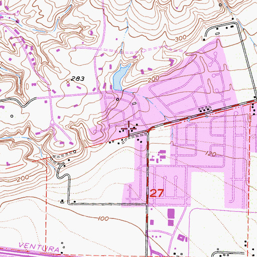 Topographic Map of Crestview Park, CA