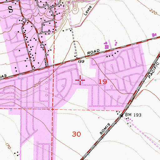 Topographic Map of Dos Caminos Elementary School, CA