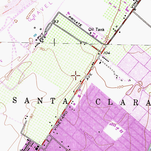 Topographic Map of El Rio Spanish Church, CA