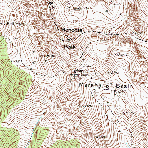 Topographic Map of Smuggler Mine, CO