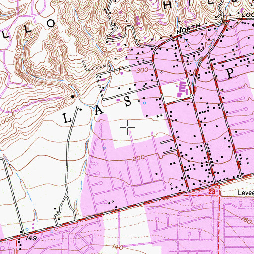 Topographic Map of Foothill Park, CA