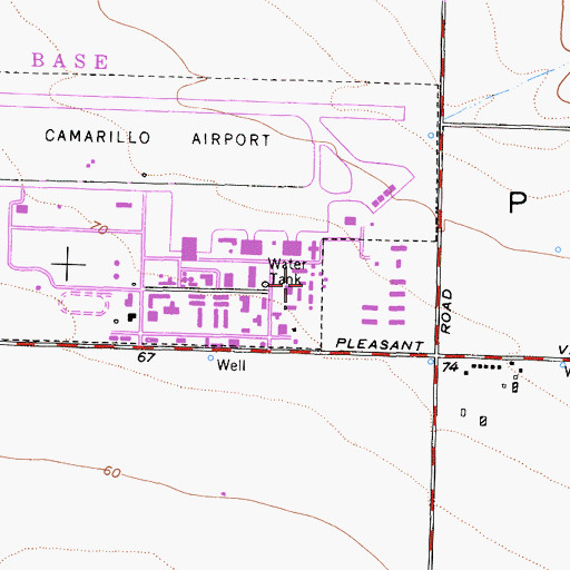 Topographic Map of Hendershot Work Training Center, CA