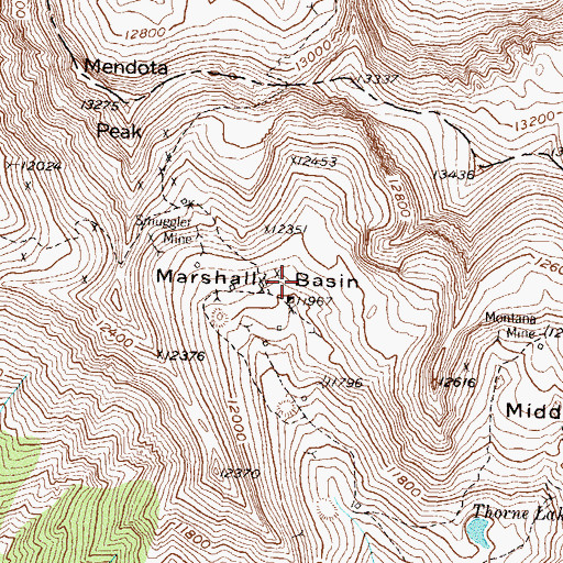 Topographic Map of Marshall Basin, CO