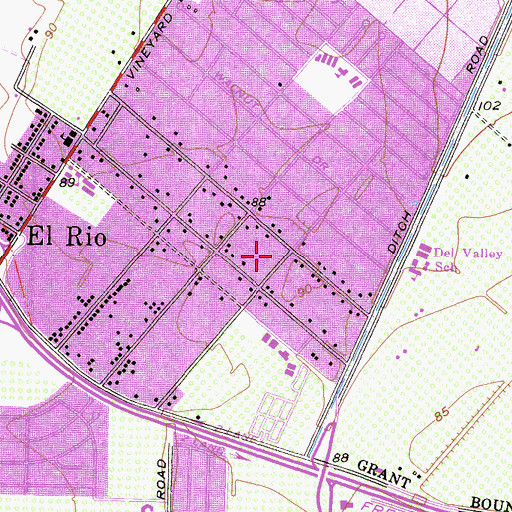 Topographic Map of Northside Church of Christ, CA