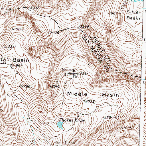 Topographic Map of Montana Mine, CO