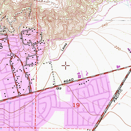 Topographic Map of Saint Johns Pleasant Valley Hospital, CA