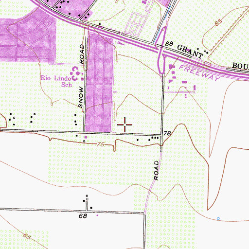Topographic Map of Rose Shopping Center, CA