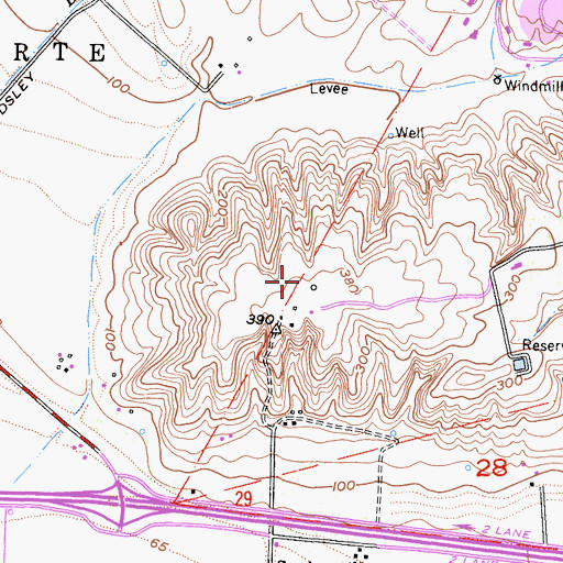 Topographic Map of Spanish Hills, CA