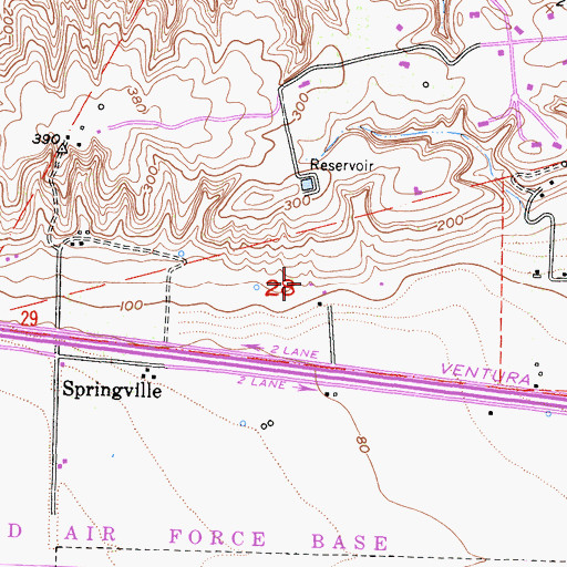 Topographic Map of Spanish Hills Park, CA