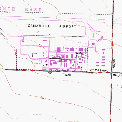 Topographic Map of Ventura County Correction Service Work Furlough Facility, CA