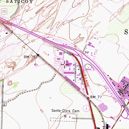 Topographic Map of Wagon Wheel Plaza Shopping Center, CA
