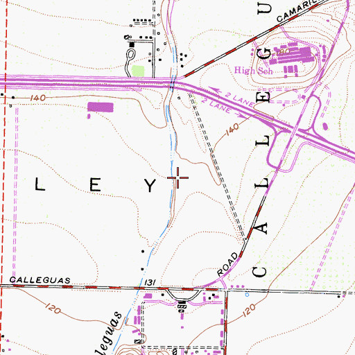 Topographic Map of Woodside Park, CA