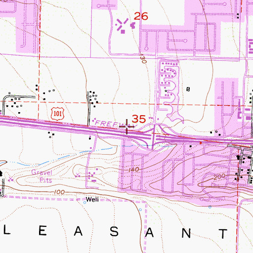 Topographic Map of Camarillo Covenant Church, CA