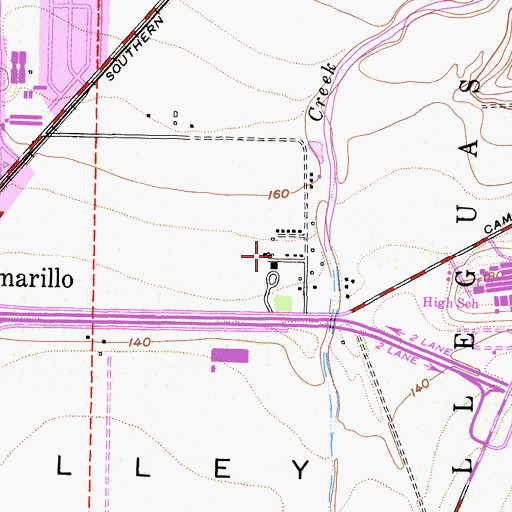 Topographic Map of Camarillo House County Landmark, CA