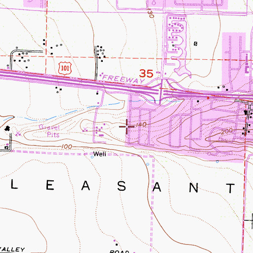 Topographic Map of Camarillo Mobile Estates, CA