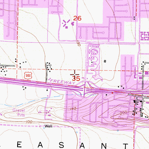 Topographic Map of Carmen Plaza Shopping Center, CA