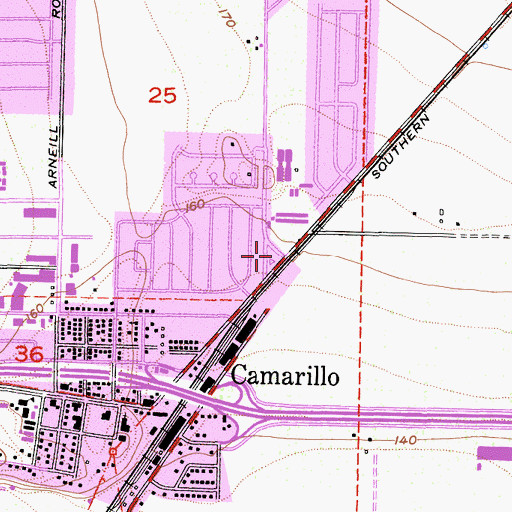 Topographic Map of Church of Christ, CA
