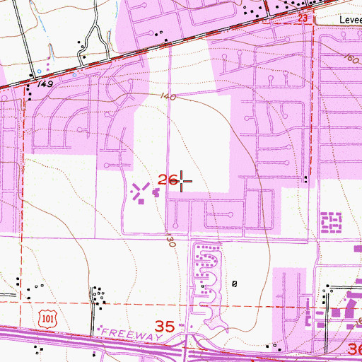 Topographic Map of Community Center Park, CA