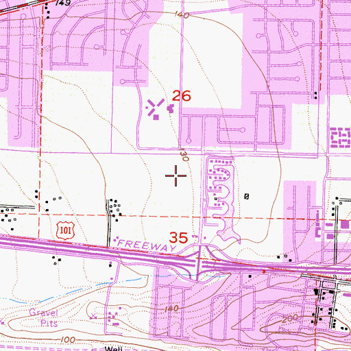 Topographic Map of Constitution Park, CA