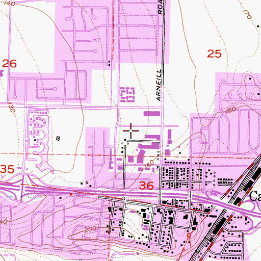 Topographic Map of Ventura County Fire Protection District Station 54 Camarillo, CA