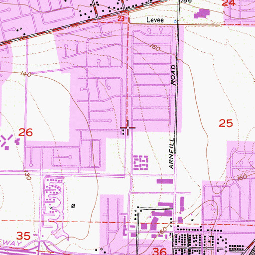 Topographic Map of Laurelwood Park, CA