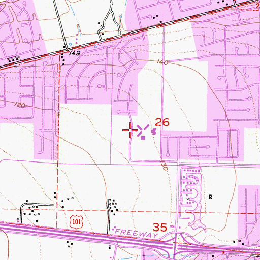 Topographic Map of Monte Vista Intermediate School, CA