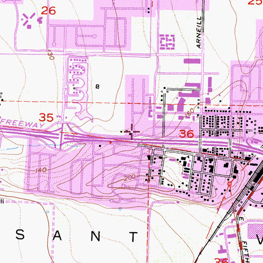 Topographic Map of Paseo del Sol Shopping Center, CA
