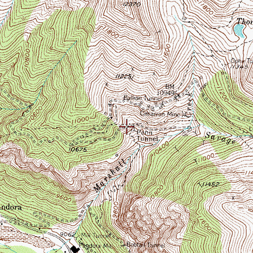 Topographic Map of Penn Tunnel, CO