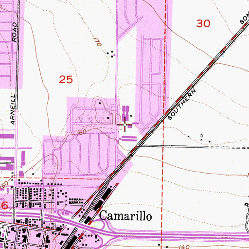 Topographic Map of Pleasant Valley School District Office, CA