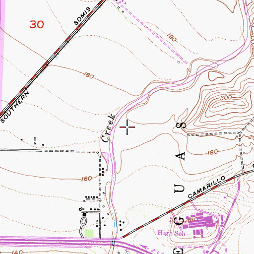 Topographic Map of Rancho Adolfo Mobile Home Estates, CA