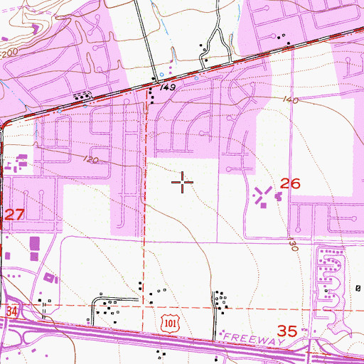 Topographic Map of Valle Lindo Park, CA