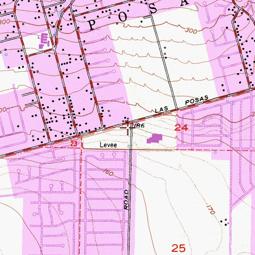 Topographic Map of Village Square Shopping Center, CA