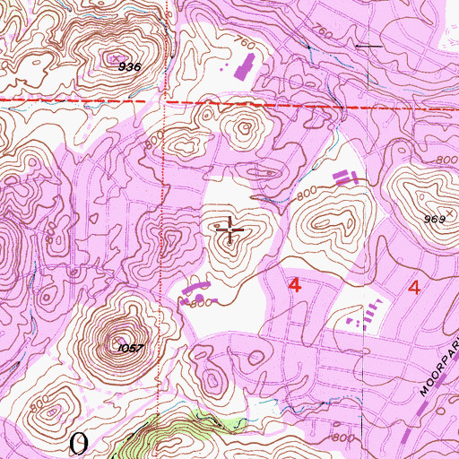 Topographic Map of Bethany Christian School, CA