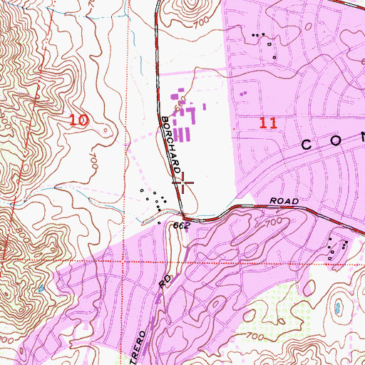 Topographic Map of Borchard Community Center, CA