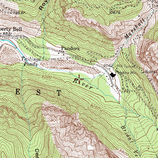 Topographic Map of Marshall Creek, CO