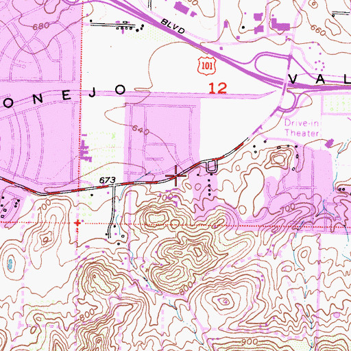 Topographic Map of Conejo Valley Church of the Nazarene, CA