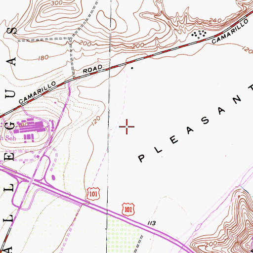 Topographic Map of Encanto Park, CA