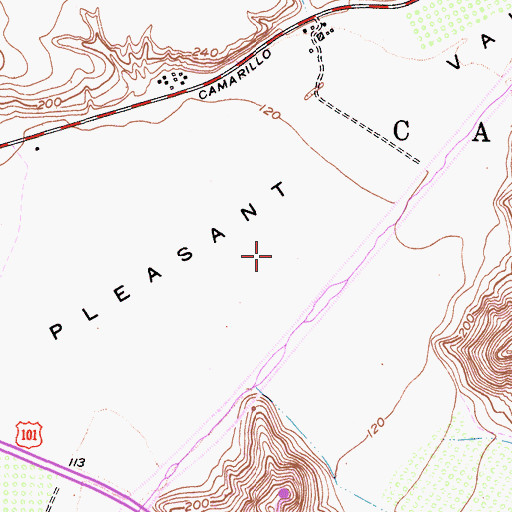 Topographic Map of Leisure Village, CA