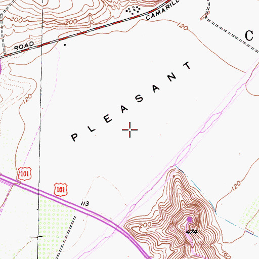 Topographic Map of Leisure Village Golf Course, CA