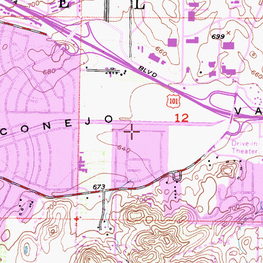 Topographic Map of Manzanita Elementary School, CA