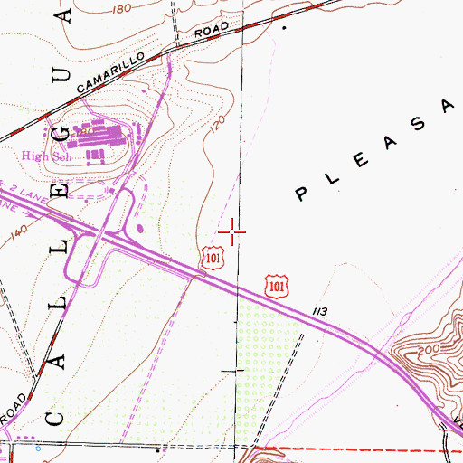 Topographic Map of Mission Oaks Business Park, CA