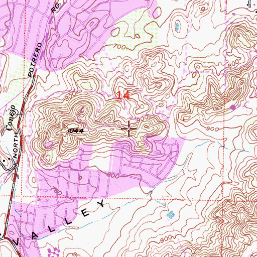 Topographic Map of Potrero Open Space, CA
