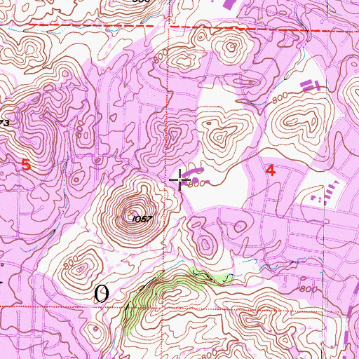 Topographic Map of Redwood Intermediate School, CA